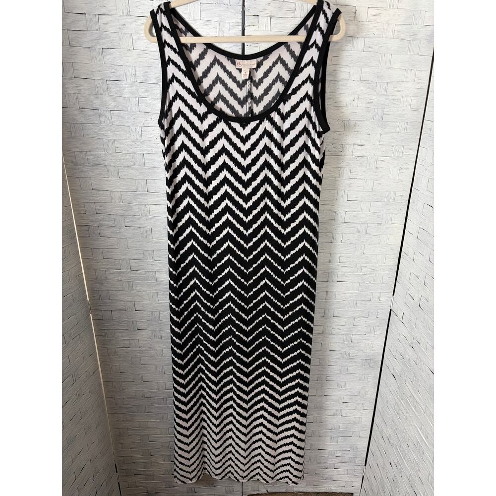 Cb essentials women’s dress maxi sleeveless Chevron coastal travel plus‎ size pt